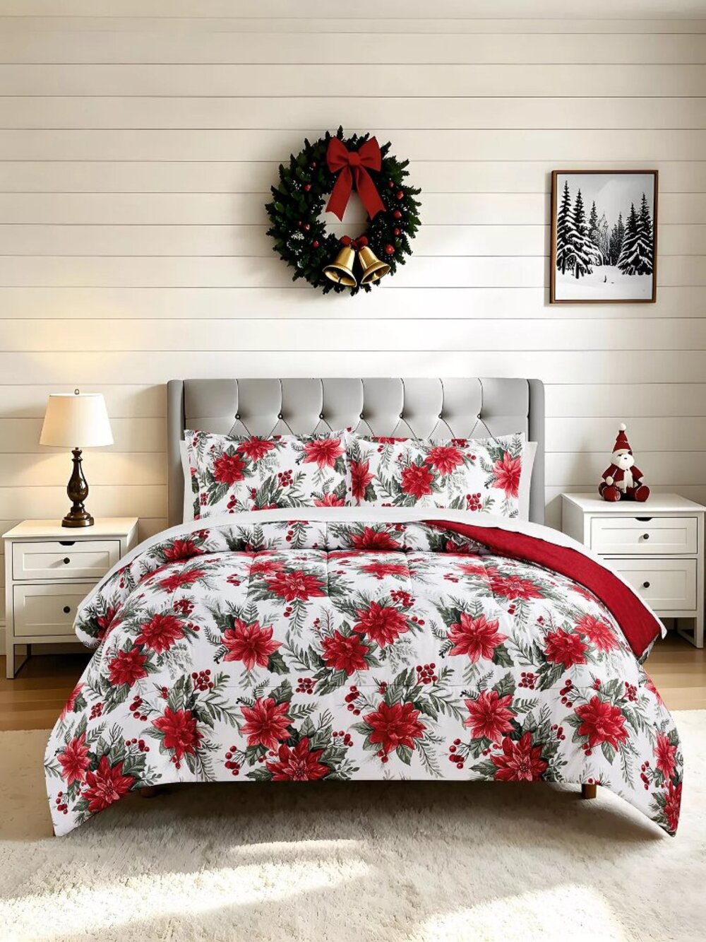 The Poinsettia Comforter Set NIP